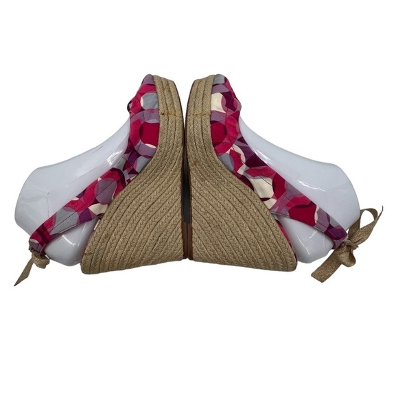 Coach Multi Color Maritza Espadrille Wedge Platform Sandals Size 8 Women’s - Picture 7 of 9